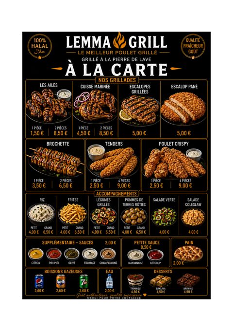 Menu À la carte